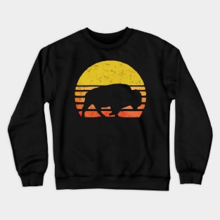 Retro American bison Buffalo Sunset Crewneck Sweatshirt